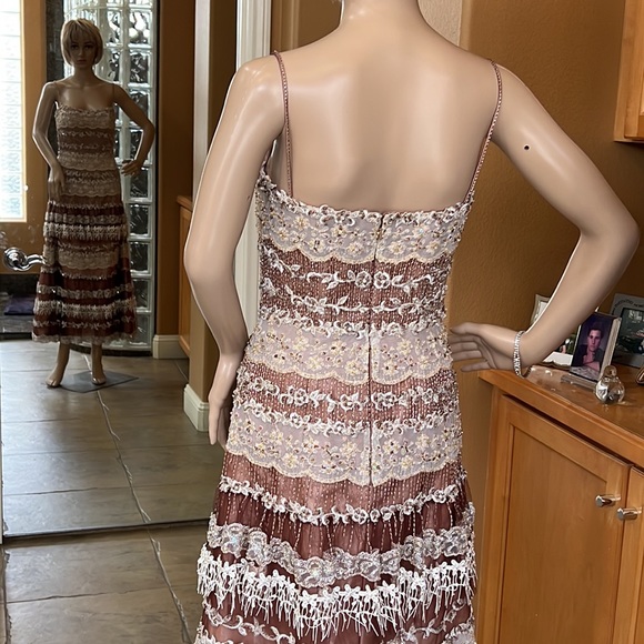 Magnificent YSA Makino Custom Made Evening Gown and Bolero Jacket Sz 6 - Picture 3 of 16